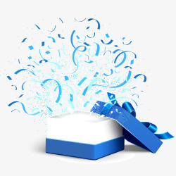 打开的盒子打开的蓝色礼品盒矢量图高清图片