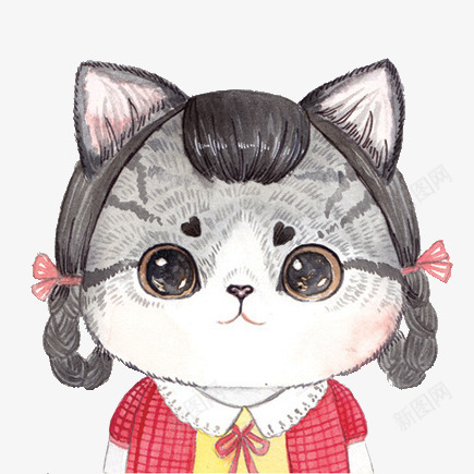猫咪头像png免抠素材_新图网 https://ixintu.com 动物 卡通 可爱 油画 猫咪