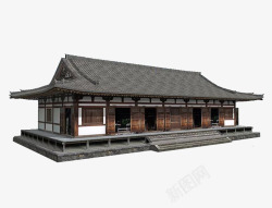 清朝建筑传统木长屋高清图片