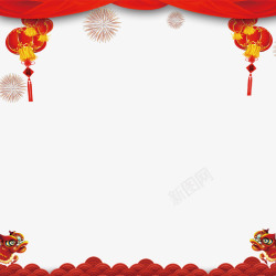 矢量红色幕布春节高清图片