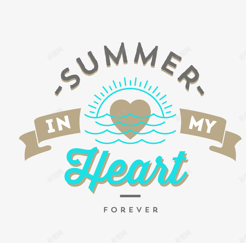 暑假旅游图标png_新图网 https://ixintu.com LOGO设计 summer 暑假旅行字体设计 清新的字体设计 爱心