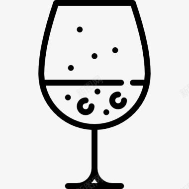 玻璃有气泡酒图标图标