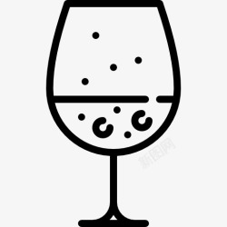 聚会食品玻璃有气泡酒图标高清图片