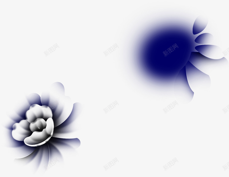 蓝色阴影花朵植物png免抠素材_新图网 https://ixintu.com 植物 素材 花朵 蓝色 阴影