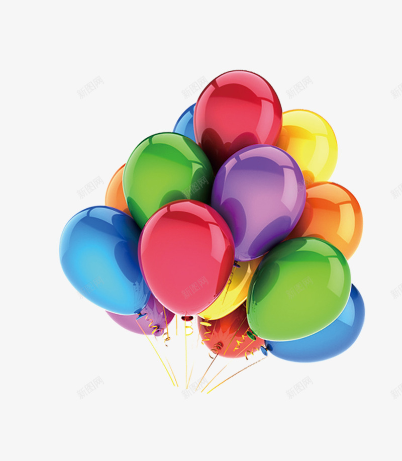 五彩气球装饰psd免抠素材_新图网 https://ixintu.com 五彩 气球 素材 装饰 设计