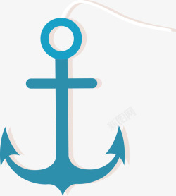 航行游轮蓝色的船锚矢量图高清图片