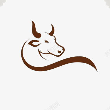 牛头挂饰卡通公牛logo图标图标