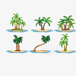 沙滩椰子树矢量图素材