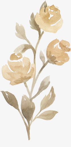 水墨创意玫瑰花朵素材