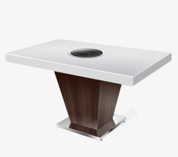 不锈钢大理石餐桌圆孔实用不锈钢桌子高清图片