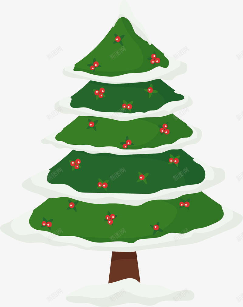 圣诞节落雪的松树矢量图ai免抠素材_新图网 https://ixintu.com 可爱圣诞树 圣诞树 圣诞节 松树 矢量png 落雪松树 矢量图