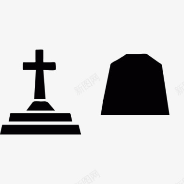 墓地里的墓碑图标图标