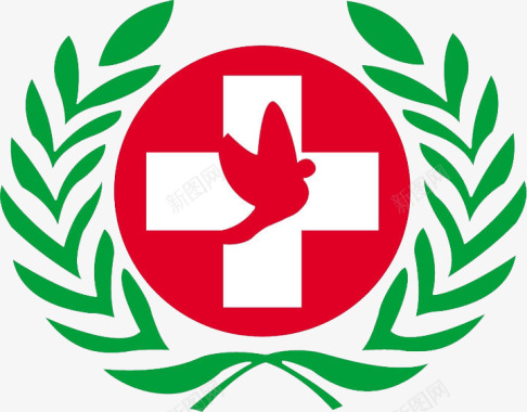 带红色白鸽的红十字会标识图标图标