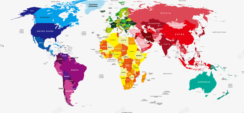 彩色世界地图英文png免抠素材_新图网 https://ixintu.com 世界 世界地图 世界矢量 地图 地图矢量 地图素材 彩色 彩色地图 矢量地图 矢量素材 素材 英文 英文地图