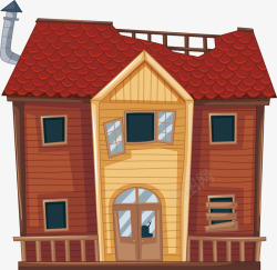 破旧木屋装饰画卡通复式房子高清图片
