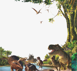 动物恐龙原始森林高清图片
