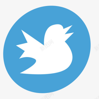 蓝色鸟logo剪影图标图标