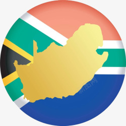 非洲地图徽章上的南非地图高清图片