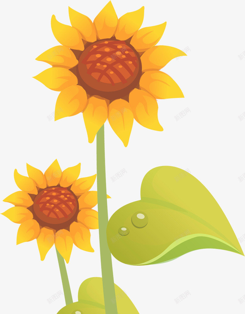 向着阳光的向日葵动漫png免抠素材_新图网 https://ixintu.com 向日葵 向着 阳光