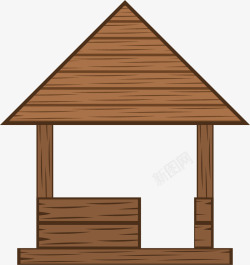 木屋子PNG素材卡通木板小亭子高清图片