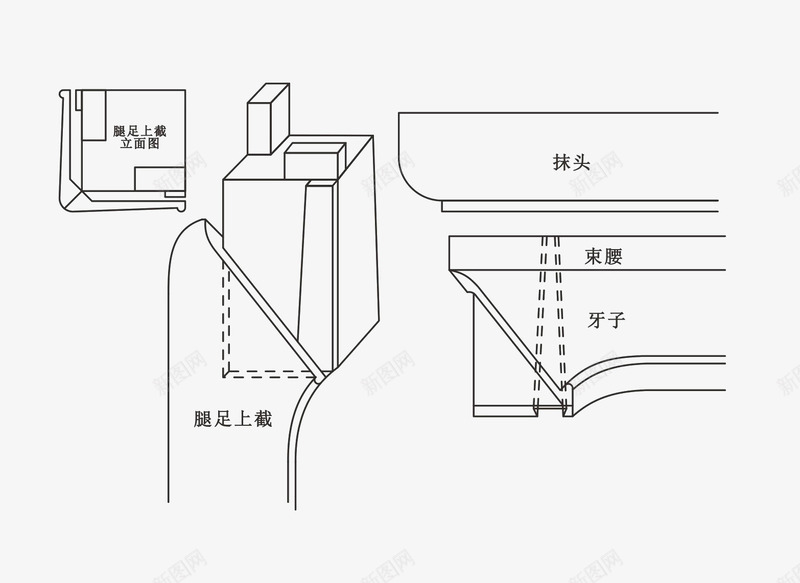 卯榫结构图png免抠素材_新图网 https://ixintu.com 平面 榫卯 榫卯结构 素材 结构图 设计