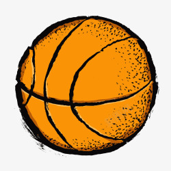 橘色小球一个篮球卡通插画高清图片