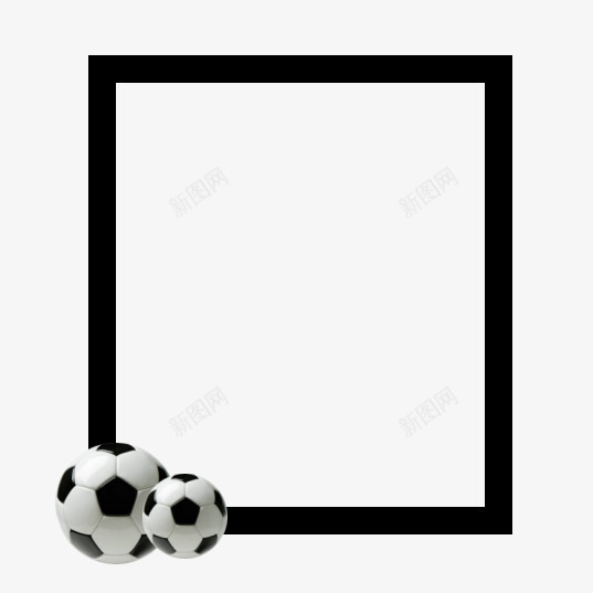 足球相框png免抠素材_新图网 https://ixintu.com 足球 足球相框 足球边框 黑色相框