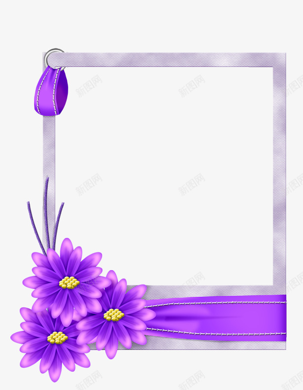 创意呵呵曾手绘紫色花卉彩带边框png免抠素材_新图网 https://ixintu.com 创意 呵呵 彩带 紫色 花卉 边框