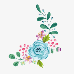 漂亮简单边框卡通水彩手绘花卉边框高清图片
