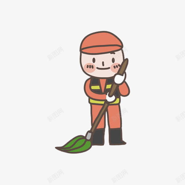 扫地的男孩png免抠素材_新图网 https://ixintu.com 卡通 手绘 打扫卫生 扫地 扫帚 水彩 环卫工人 男孩