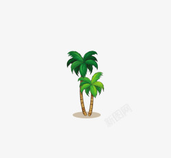 矢量热带度假精美海滩椰子树片高清图片