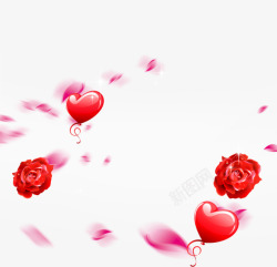 浪漫爱心玫瑰花素材