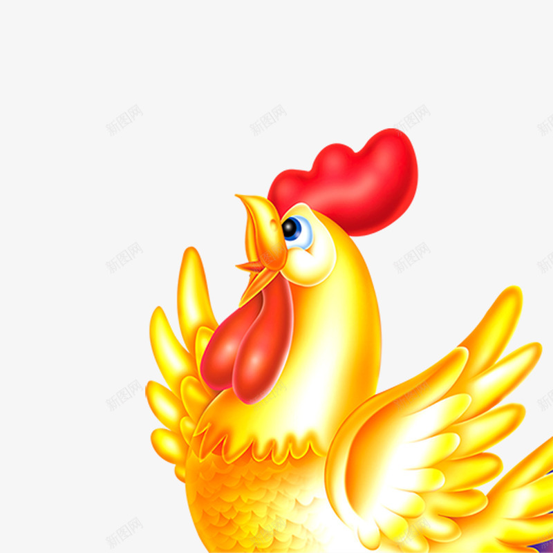 金鸡元素png免抠素材_新图网 https://ixintu.com 公鸡 卡通 手绘 金鸡 鸡年素材