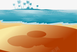 澶捣海岛沙滩风景1矢量图高清图片