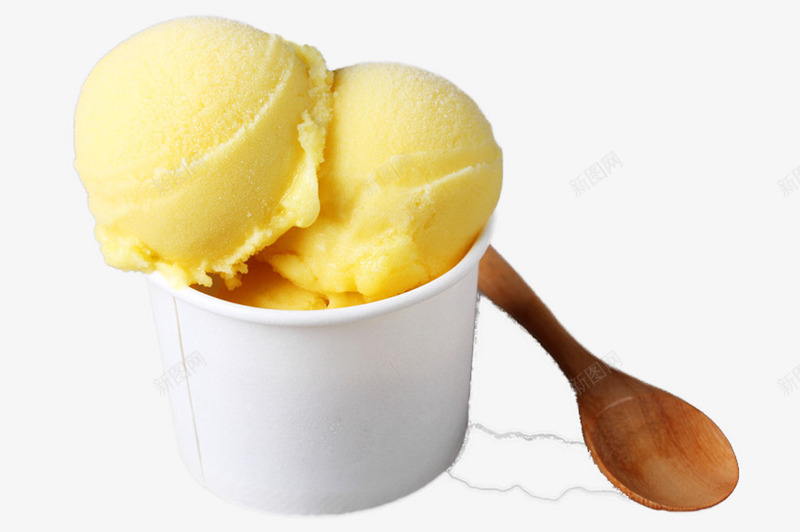 芒果味冰淇淋png免抠素材_新图网 https://ixintu.com 产品实物 甜点 零食 食物