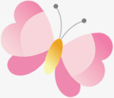 粉色卡通可爱手绘蝴蝶素材