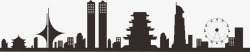 各国建筑标志南昌的标志建筑剪影高清图片