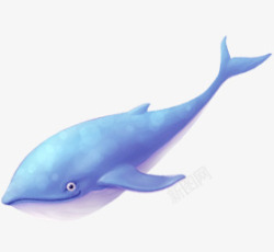 蓝色海报海底卡通海豚素材
