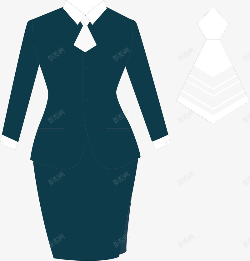 工装元素png免抠素材_新图网 https://ixintu.com png 元素 卡通 女式 服务员衣服 衣服