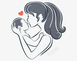 女性节日母婴插画图标高清图片