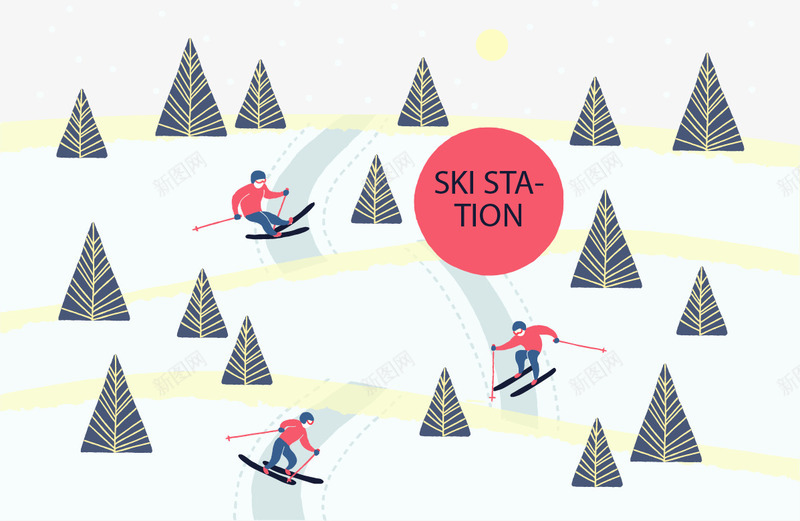 滑雪站点png免抠素材_新图网 https://ixintu.com 免扣png 免费png 免费png素材 冬季运动 比赛专用 滑雪赛道 滑雪运动