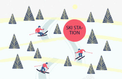 赛道的冬季运动滑雪站点高清图片