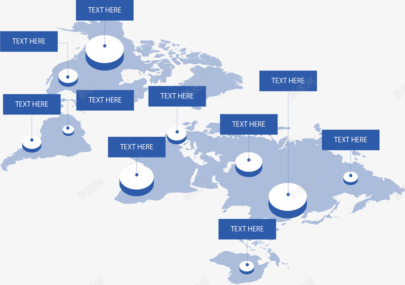 蓝色世界地图图表矢量图ai免抠素材_新图网 https://ixintu.com 世界地图 分布图 地图 地图图表 矢量png 蓝色地图 矢量图