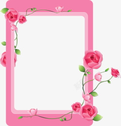粉色花框素材