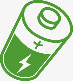 电池回收标绿色环保电池图标高清图片