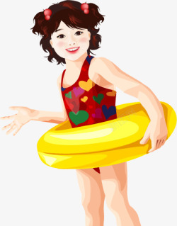 海边沙滩卡通人物素材