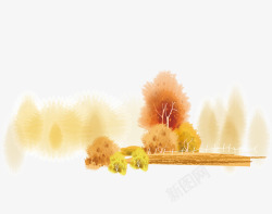 秋天风景矢量树木高清图片