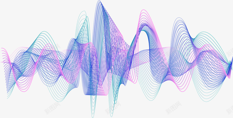 创意时尚手绘声波线条矢量图ai免抠素材_新图网 https://ixintu.com 创意声波 声波 声波纹 声音 抽象声波 矢量图 音符 频率