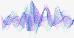 抽象声波创意时尚手绘声波线条矢量图高清图片