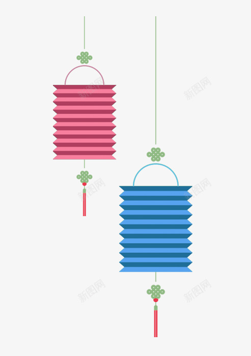 纸质灯笼png免抠素材_新图网 https://ixintu.com 中秋素材 卡通 灯笼 纸质灯笼